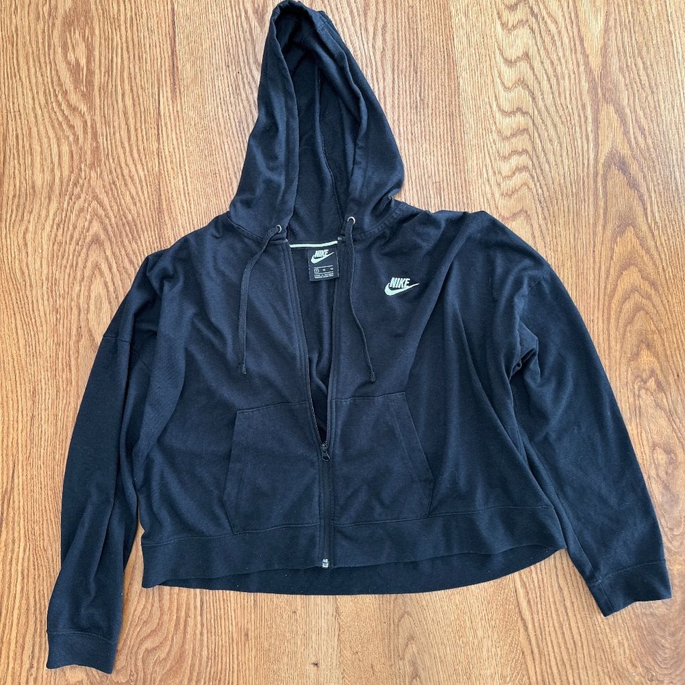 Black Cropped Nike Hoodie, sz. XL